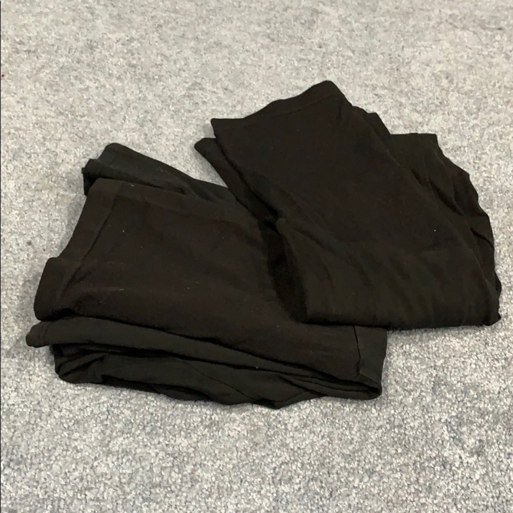 Black Maternity Leggings; 2 pair